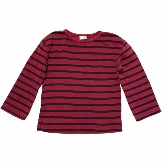 ZARA Maroon Striped Wide Sleeve Sweatshirt - Picture 1 of 3